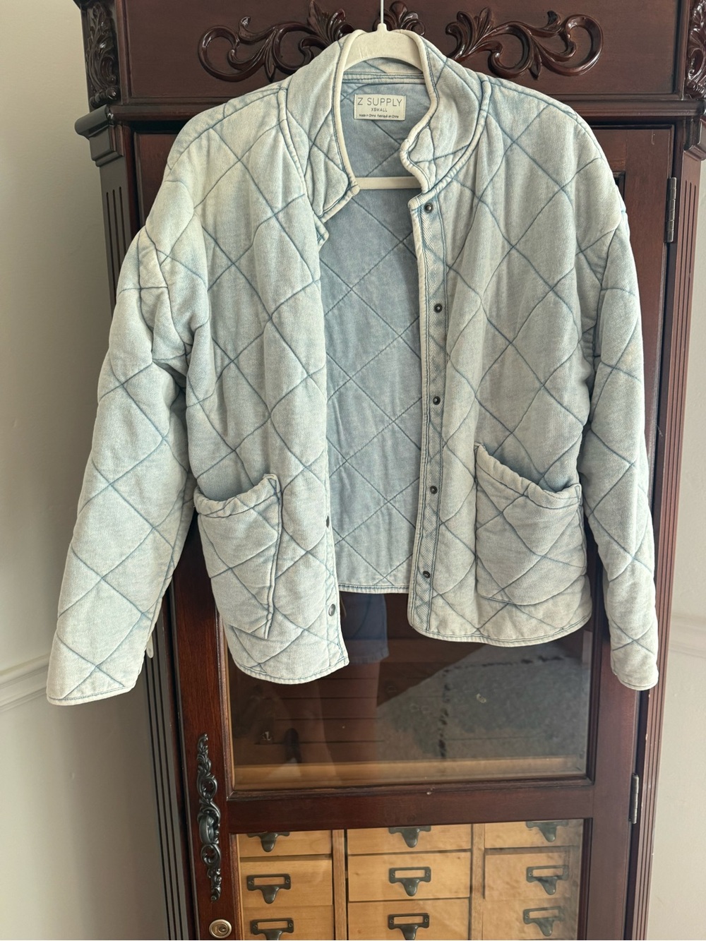 Z Supply Light Blue Quilted Jacket